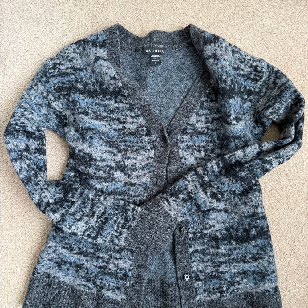 Athleta Charcoal, Blue and Black Cardigan
